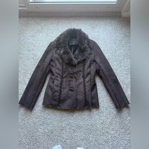 Vintage Chocolate Brown Furrry Coat